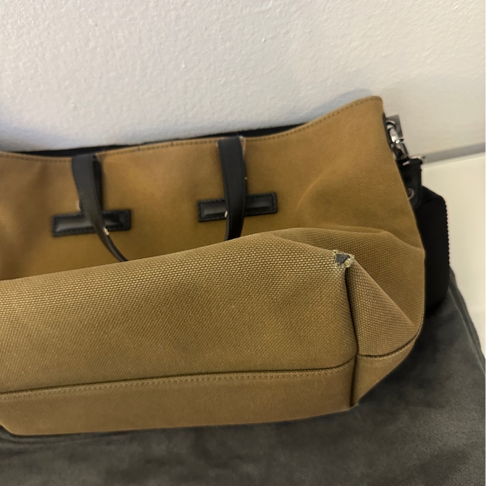 Tom Ford Olive Green Canvas Tote with Black Strap - Picture 6 of 11